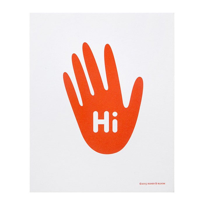 Hi Five Letterpress Print