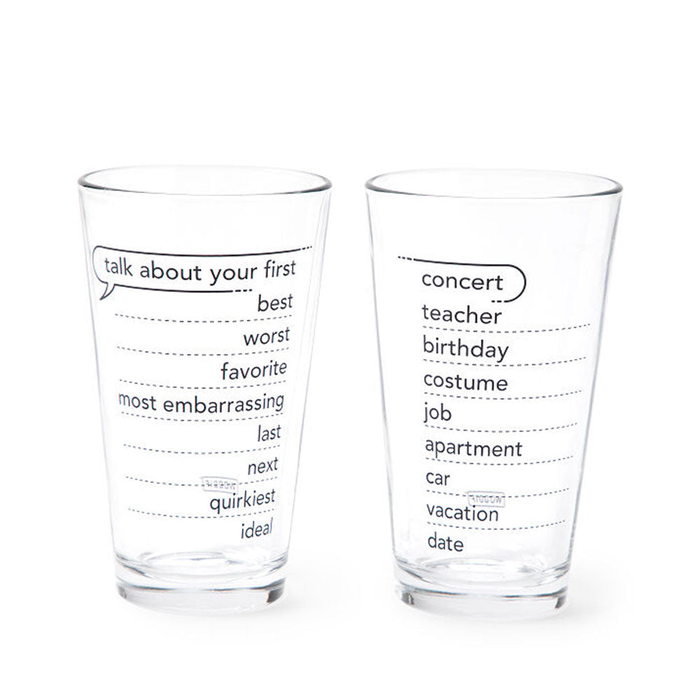 Conversation Pint Glasses