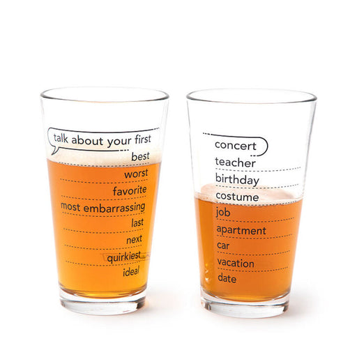 Conversation Pint Glasses