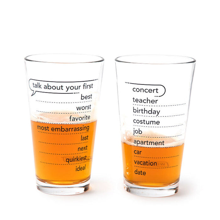 Conversation Pint Glasses